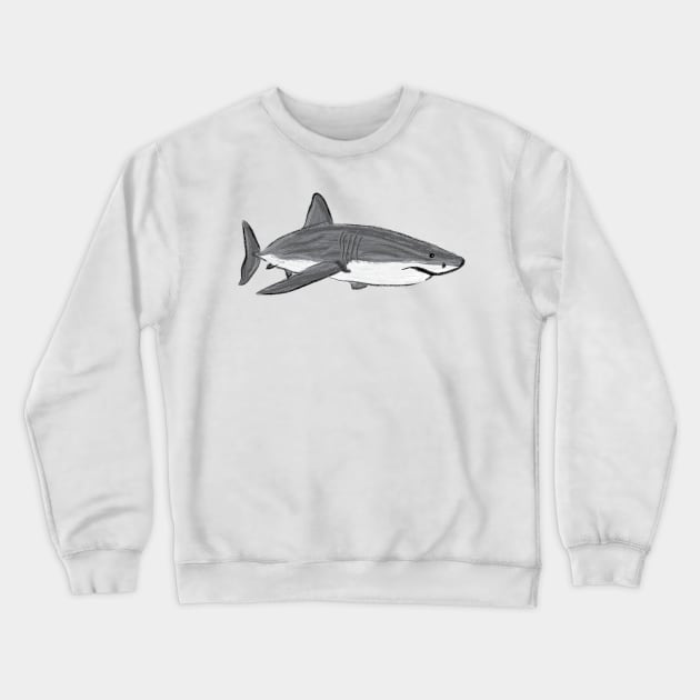 Artwork of a Great White Shark I Crewneck Sweatshirt by JDHegemann